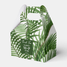 Tropisk Grönska Vattenfärg Palmetto Monogram Presentaskar