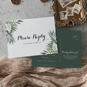 Tropisk Grönska Vit Blommig Meny Val RSVP
