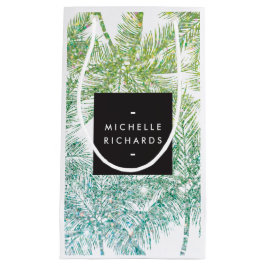 Tropisk Grönt/Aqua Glitter Handflatan Gift Bag