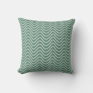 Tropisk Grönt Chevron Mönster Minimal Zigzag Kudde
