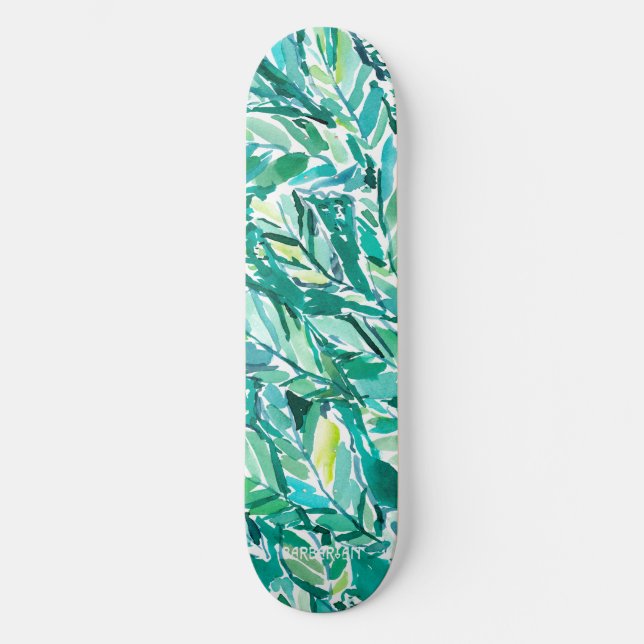 Tropisk grönt för BANANLÖVDJUNGEL Skateboard Bräda 20 Cm (Framsida)