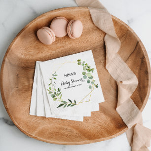 Tropisk grönt lämnar baby shower pappersservett