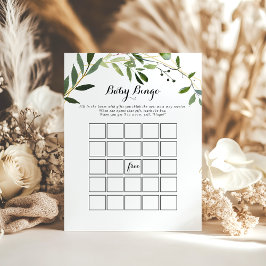 Tropisk Grönt Löv Baby Bingo Shower Game