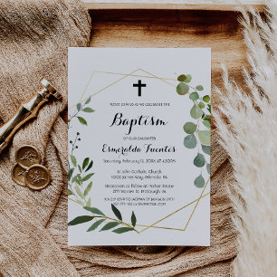 Tropisk Grönt Löv Kor-baptism Inbjudningar