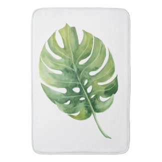 Tropisk Grönt Löv vattenfärg Badrumsmatta