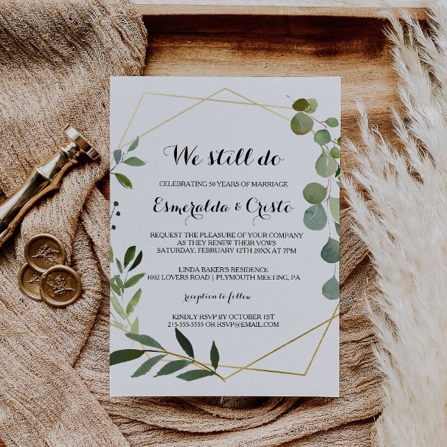 Tropisk Grönt Lövs Vow Renewal Inbjudningar (Skapare uppladdad)