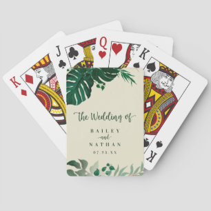 Tropisk Grönt och Guld-blomsterbäckenets fördel Casinokort