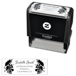 Tropisk Grönt och Guld Monstera Löv Bröllop Självfärgande Stämpel