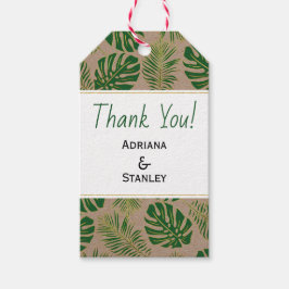 Tropisk grönt och guld, östra Tack Presentetikett