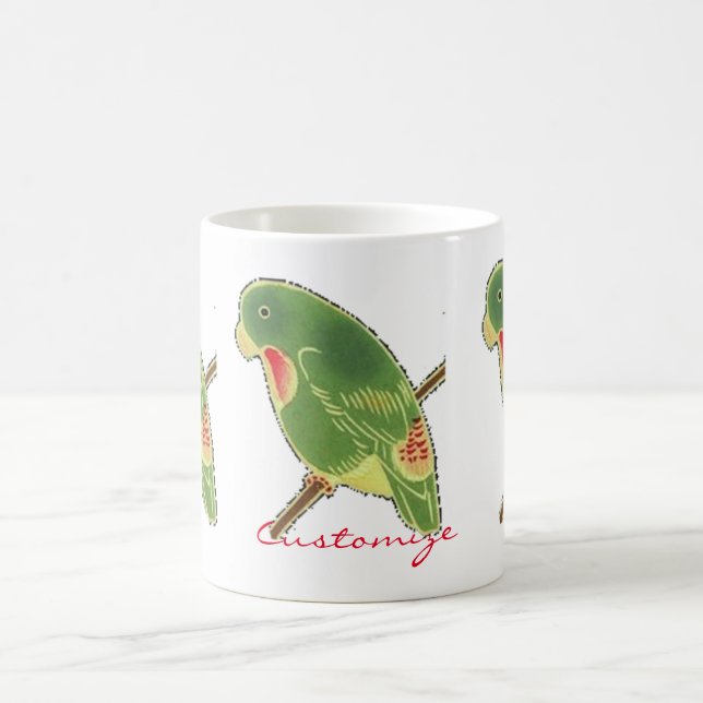 Tropisk Grönt parakeet Thunder_Cove Kaffemugg (Center)