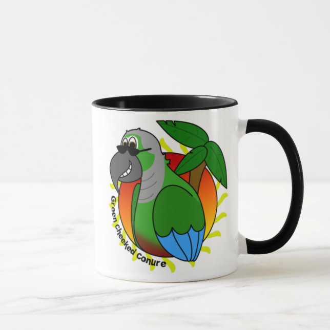 Tropisk grönt varad fräck mot Conure mugg (Höger)