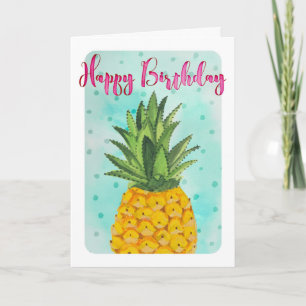 Tropisk gul Ananas födelsedag Kort