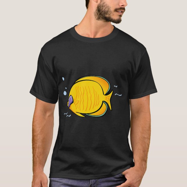 Tropisk gul fjärilsfisk t shirt (Framsida)