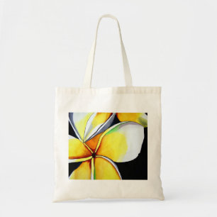 Tropisk gul frangipani-blomma original konst tygkasse