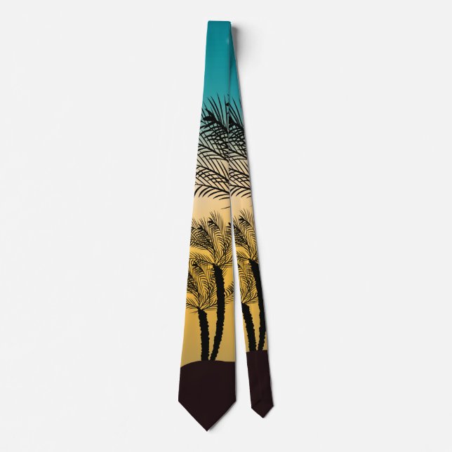 Tropisk gul solnedgång modern minimalistisk slips (Framsida)
