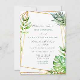 Tropisk Guld Polygonal Ram Vattenmelon Grön Inbjudningar