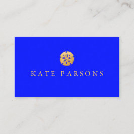 Tropisk Guld Sand Dollar Cobalt Blue Visitkort