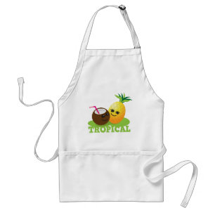 TROPISK gullig Kawaii kokosnöt och ananas Förkläde