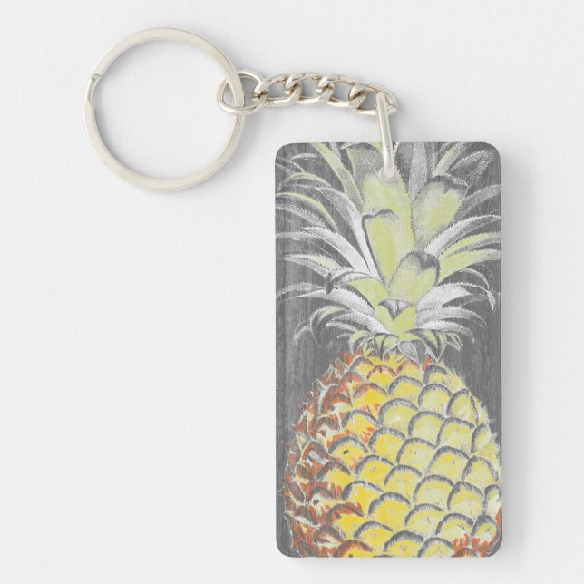 Tropisk Gult Pinneapple på Grått (Framsidan)