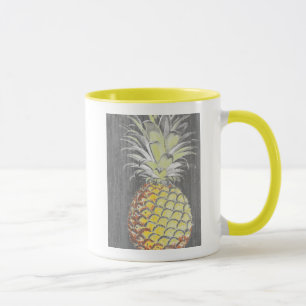 Tropisk Gult Pinneapple på Grått Mugg