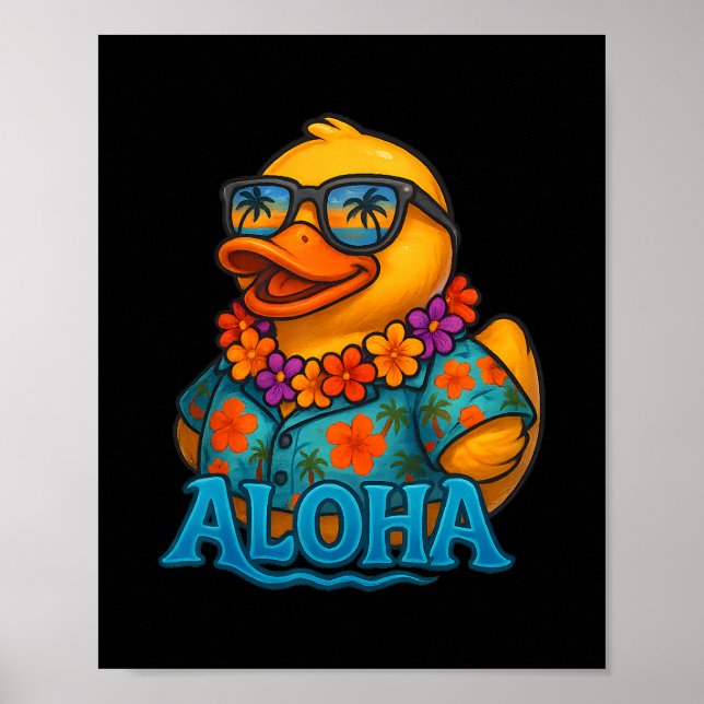 Tropisk gummand hawaiianskt lei aloha gummand poster (Framsidan)