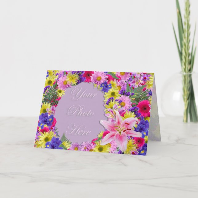 Tropisk hälsning för blommabildram kort (Framsida)