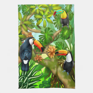 Tropisk handduk för Tea för Toucan djungelkök Kökshandduk