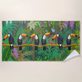 Tropisk handduk för Toco Toucan fågelstrand