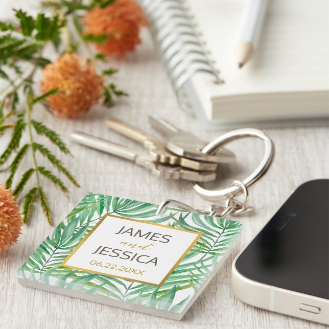 Tropisk Handflatan-bröllopsförmån för akryliska to (Högra Framsidan)