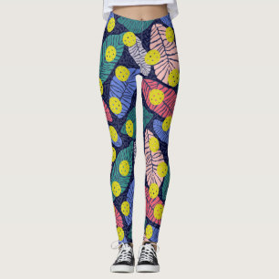 Tropisk Handflatan-Löv: färgstarka Pickleball-id Leggings