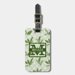 Tropisk Handflatan-Löv Monogram Bagagebricka