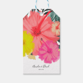Tropisk Handritad Hawaii Script Bröllop Presentetikett