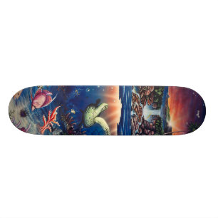Tropisk havssköldpaddaSkateboard Old School Skateboard Bräda 18 Cm
