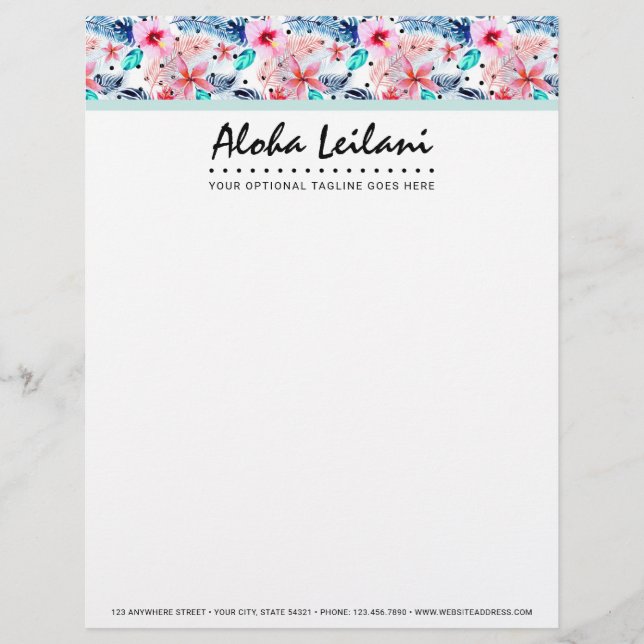 Tropisk hawaiansk hibiskus- & brevhuvud (Framsida)