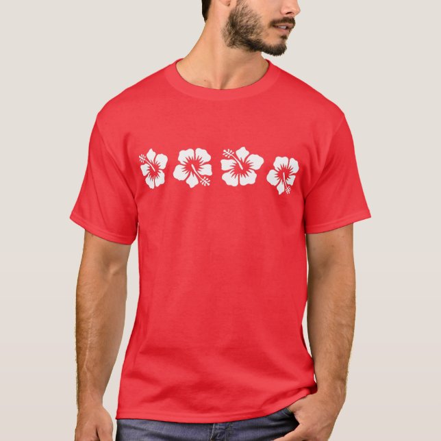 Tropisk hawaiansk hibiskus t-shirt (Framsida)