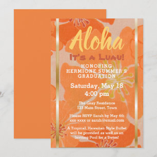 Tropisk hawaiansk Luau studentfestinbjudan Inbjudningar