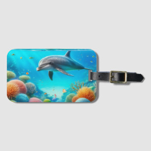 Tropisk/hawaii-färgad delfin under vatten bagagebricka