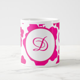 Tropisk Hawaii-rosa blommigt Jumbo Mugg