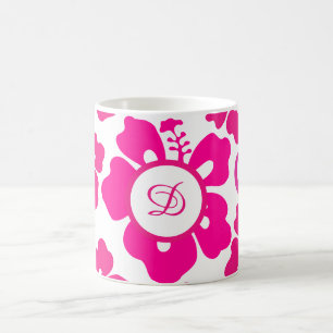 Tropisk Hawaii-rosa blommigt Kaffemugg