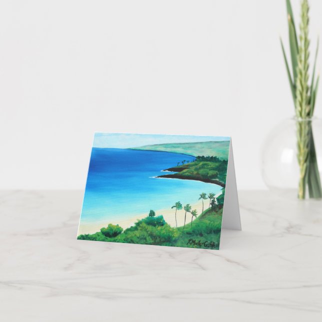 Tropisk Hawaii strandkonst Notecard Helgkort (Framsida)