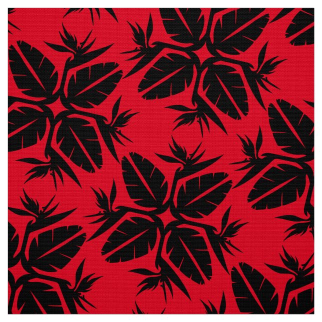 Tropisk hawaiian print Bird of paradise tyg (Provkarta)
