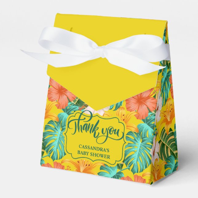 Tropisk hawaiiansk Aloha Baby Shower Förmånslåda Presentaskar (Framsidan Sidan)