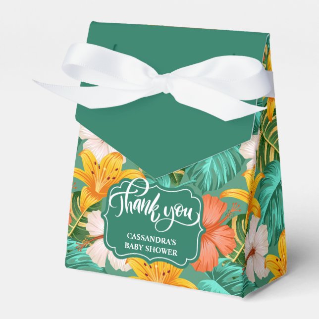 Tropisk hawaiiansk Aloha Baby Shower Förmånslåda Presentaskar (Framsidan Sidan)