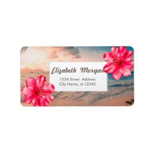Tropisk hawaiiansk hibiskus, hav adressetikett