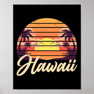 Tropisk Hawaiiansk Sommarlov Aloha Hi Retro H Poster