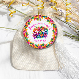 Tropisk Hawaiianskt Födelsedagsfirande Luau Gåvor Etiketter