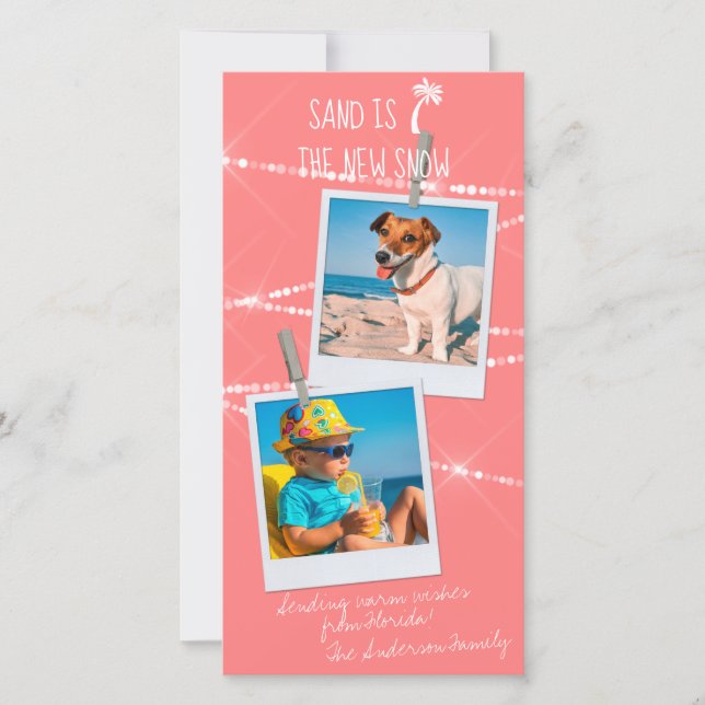 Tropisk Helgdag 2-fotosand är det nya Snö-kortet (Framsida)
