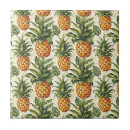 Tropisk heminredning med ananas kakelplatta
