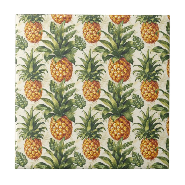 Tropisk heminredning med ananas kakelplatta (Framsidan)