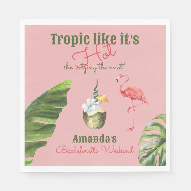 Tropisk het rosa Palm Springs möhippa Pappersservett (Framsidan)